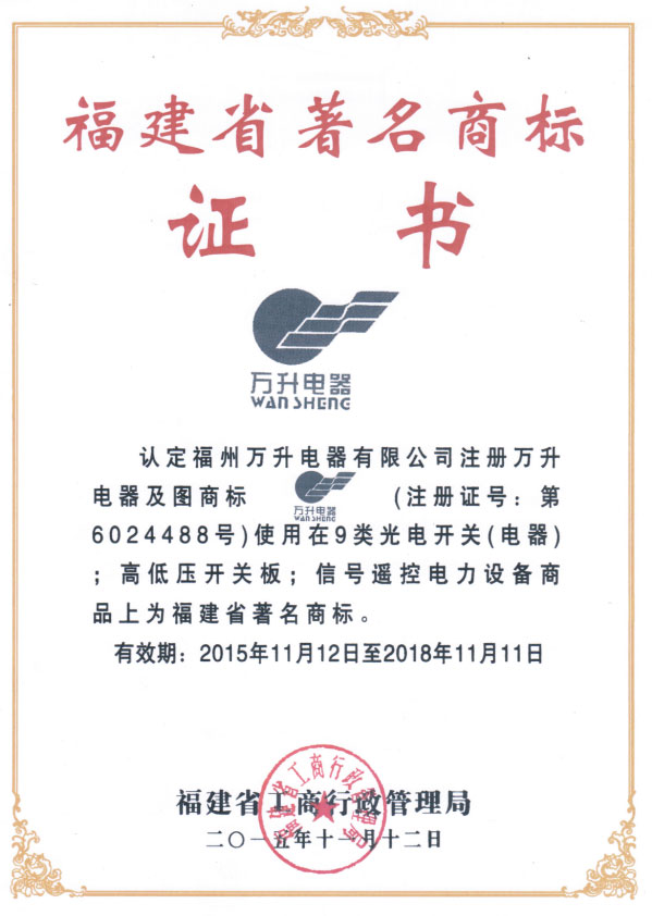 福建省著名商標(biāo)